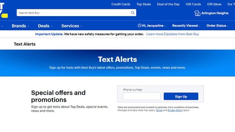 Best Buy Text Alerts